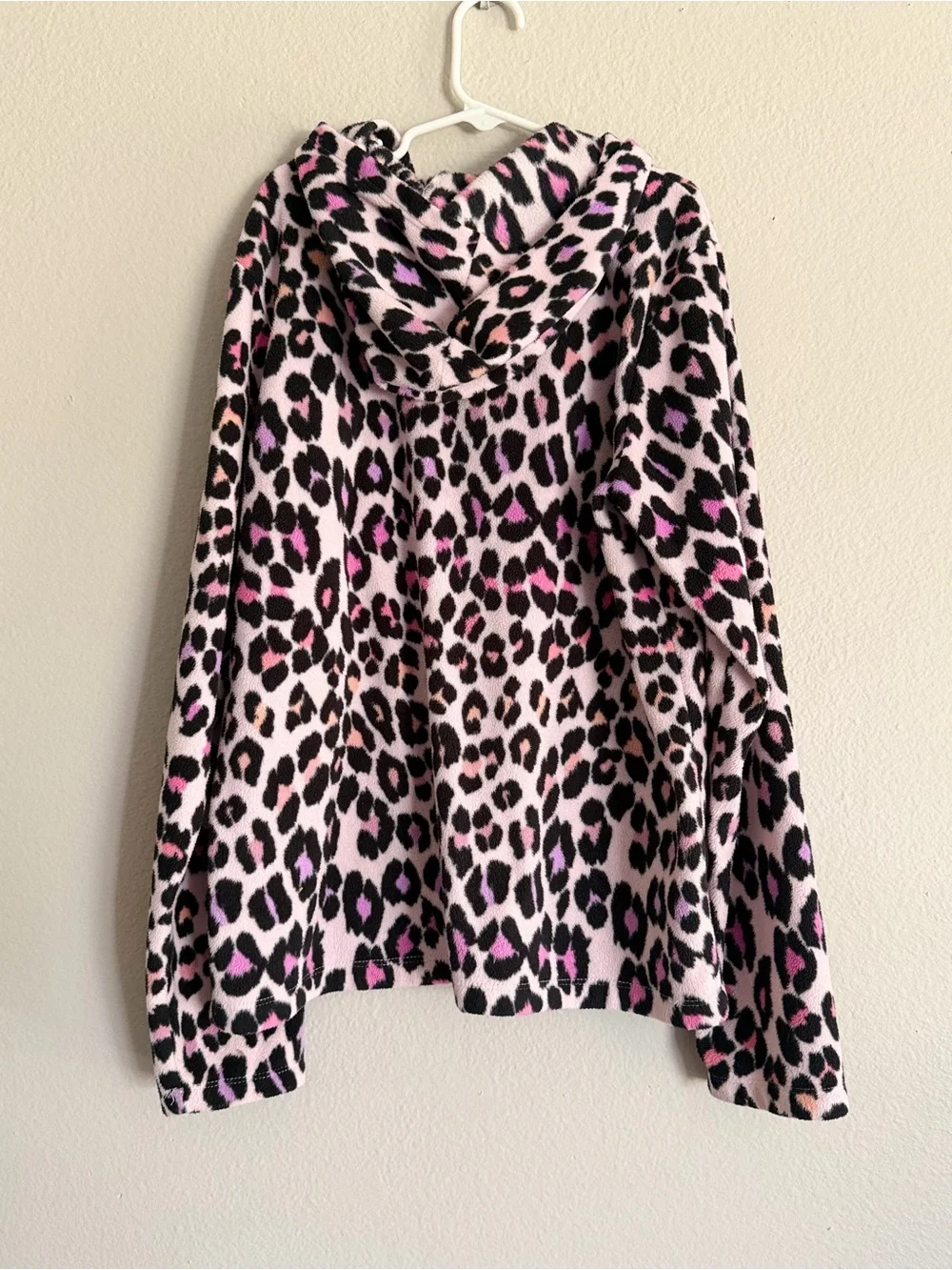 The Children's Place Girls Pink Leopard Print Fleece Hoodie